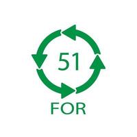 reciclagem de biomateriais código 51 para. ilustração vetorial vetor