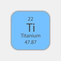 símbolo de titânio. elemento químico da tabela periódica. ilustração vetorial. vetor
