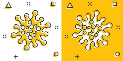 ícone de bactérias da doença em estilo cômico. ilustração em vetor alergia dos desenhos animados no fundo branco isolado. conceito de negócio de efeito de respingo de vírus micróbio.