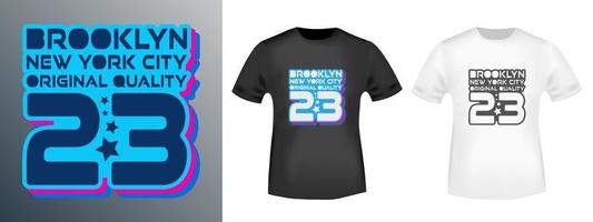 design de brooklyn new york para selos de camisetas, estampas de camisetas, apliques, crachás, etiquetas de roupas casuais ou outros produtos de impressão. ilustração vetorial. vetor