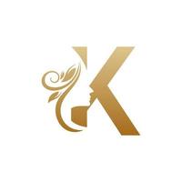 modelos iniciais de design de logotipo de beleza facial k vetor