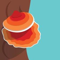 reishi ganoderma lingzhi ilustração vetorial de cogumelo vetor