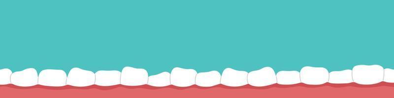 bandeira de dentes tortos. problema de má oclusão, placa nos dentes. conceito de saúde bucal. ilustração isolada de vetor plano