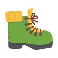 Doodle plana clipart. botas de viajante. todos os objetos são repintados. vetor