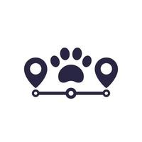 ícone de rastreamento de animal de estimação em branco vetor