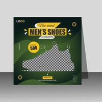 design de postagem de mídia social de sapatos masculinos recém-chegados vetor