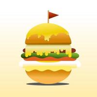 ilustração vetorial de hambúrgueres para restaurantes, lugares para comer, comida, menus de jantar
