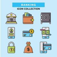 coleção de ícones bancários vetor