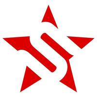 logo estrela com letra s vetor