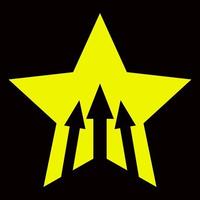 logotipo estrela com seta vetor