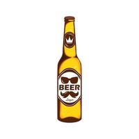 cerveja de garrafa lager com rótulo de marca em fundo isolado, ilustração vetorial. vetor