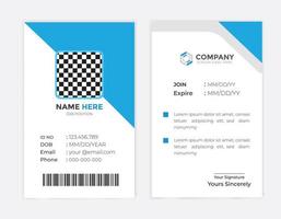 modelo de cartão de identificação de funcionário de empresa corporativa moderna e criativa vetor
