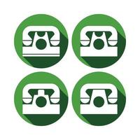 cor branca do ícone do telefone com círculo verde, ilustração vetorial vetor