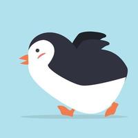 Pinguim bonito dos desenhos animados correndo vetor