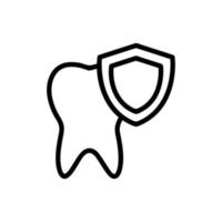 proteja o vetor do ícone do dente. ilustração de símbolo de contorno isolado