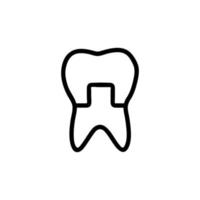 vetor de ícone de restauração de dente. ilustração de símbolo de contorno isolado