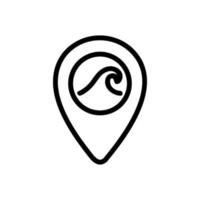vetor de ícone de mar de prancha de surf. ilustração de símbolo de contorno isolado
