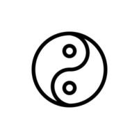 vetor de ícone do yin yang. ilustração de símbolo de contorno isolado