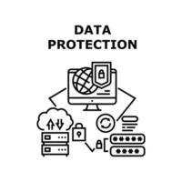 ilustração de cor do conceito de vetor de proteção de dados