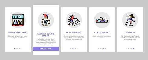 vetor de conjunto de ícones de integração de esporte atlético em execução