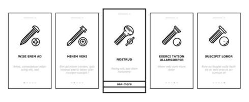 conjunto de ícones de integração de acessório de construção de parafuso e parafuso vetor