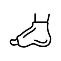 vetor de ícone de gesso de pé. ilustração de símbolo de contorno isolado