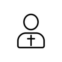 vetor de ícone do padre. ilustração de símbolo de contorno isolado