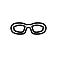 ilustração de contorno vetorial de ícone de óculos de natação em forma de amêndoa vetor