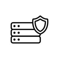 proteja o banco de dados de ícones vetoriais. ilustração de símbolo de contorno isolado vetor
