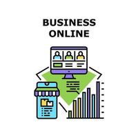 ilustração de cores do conceito de vetor on-line de negócios