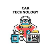 ilustração de cor de conceito de vetor de tecnologia de carro