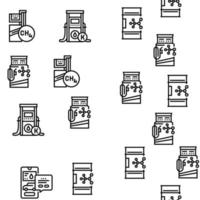 equipamento de reabastecimento de posto de gasolina vector sem costura padrão
