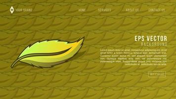 modelo de página de aterrissagem com fundo amarelo. conceito de ilustração vetorial de design botânico tropical para desenvolvimento de sites vetor