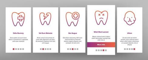 vetor de conjunto de ícones de integração de dor de dente