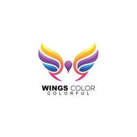 design de ícone de logotipo colorido de asas de águia vetor
