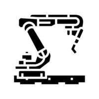 ilustração em vetor de ícone de glifo de braço de robô industrial