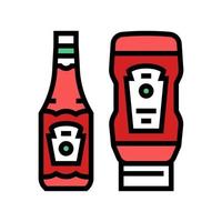 ilustração em vetor ícone de cor de garrafa de molho de ketchup