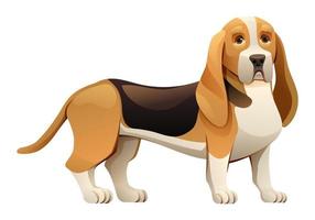 ilustração de desenho vetorial de cachorro basset hound vetor