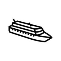 ilustração vetorial do ícone da linha de transporte do forro do navio de cruzeiro vetor