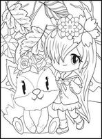 desenhos para colorir de garotas góticas chibi pastel vetor