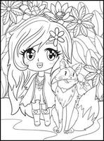 desenhos para colorir de garotas góticas chibi pastel vetor