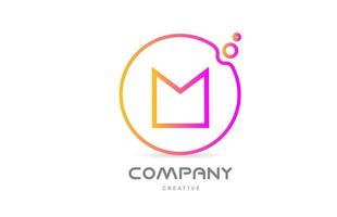 ícone geométrico do logotipo do alfabeto da letra m com círculo e bolhas. modelo criativo para empresa e negócios vetor