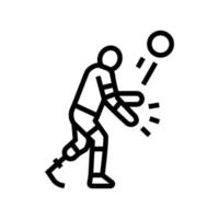 ilustração vetorial de ícone de linha de atleta deficiente de vôlei vetor