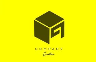 design de ícone do logotipo da letra do alfabeto da letra p preto amarelo. modelo de design de cubo criativo para empresa e negócios vetor