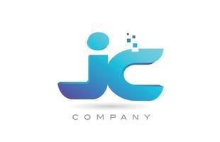 design de combinação de ícones do logotipo da letra do alfabeto jc. modelo criativo para negócios e empresa vetor