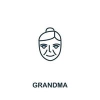 ícone da vovó da coleção de cuidados com idosos. símbolo de vovó de elemento de linha simples para modelos, web design e infográficos vetor