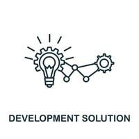 ícone de solução de desenvolvimento da coleção de negócios globais. ícone de solução de desenvolvimento de linha simples para modelos, web design e infográficos vetor