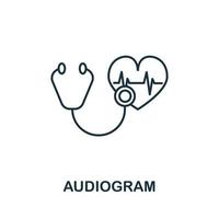 ícone de audiograma da coleção de verificação de saúde. ícone de audiograma de linha simples para modelos, web design e infográficos vetor