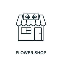 ícone da loja de flores da coleção de jardim. ícone de floricultura de linha simples para modelos, web design e infográficos vetor