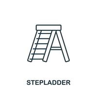 ícone de escada da coleção de jardim. ícone de escada de linha simples para modelos, web design e infográficos vetor